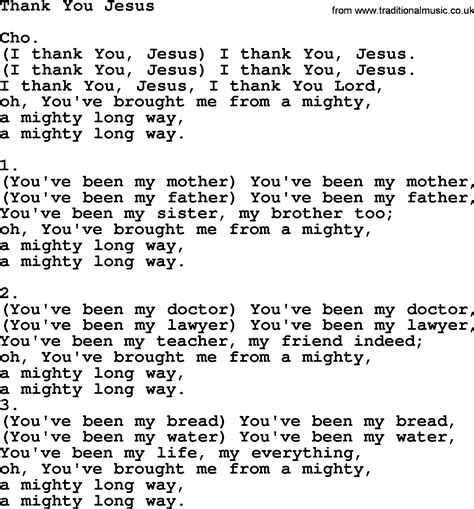 lyrics thank you thank you jesus